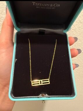 Tiffany T Two 18K Yellow Gold and Diamond Pendant